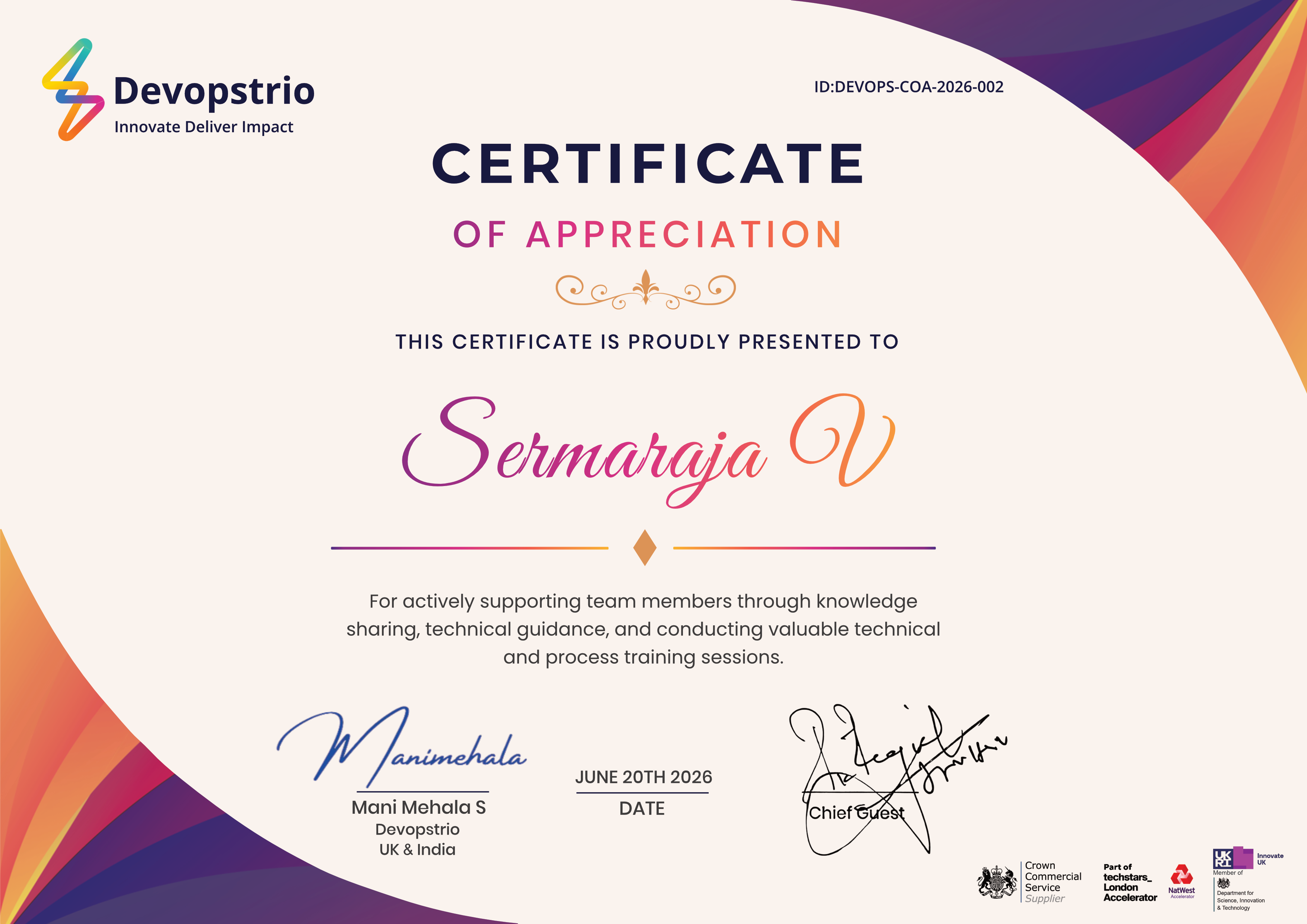 Collaboration Champion Award – Devopstrio Employee Recognition 2026